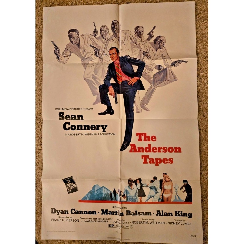 Original The Anderson Tapes Movie Poster‎ 1971 Sean Connery 27x41